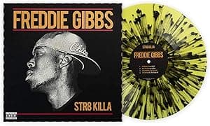 Str8 Killa - Exclusive Limited Edition Yellow Black Splatter Colored Vinyl LP por Freddie Gibbs — capa do álbum