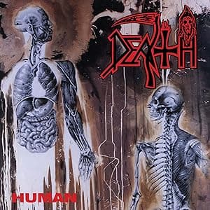 HUMAN (BONE WHITE, BLUE JAY & GOLD TRI colour MERGE WITH SPLATTER VINYL) por Death — capa do álbum