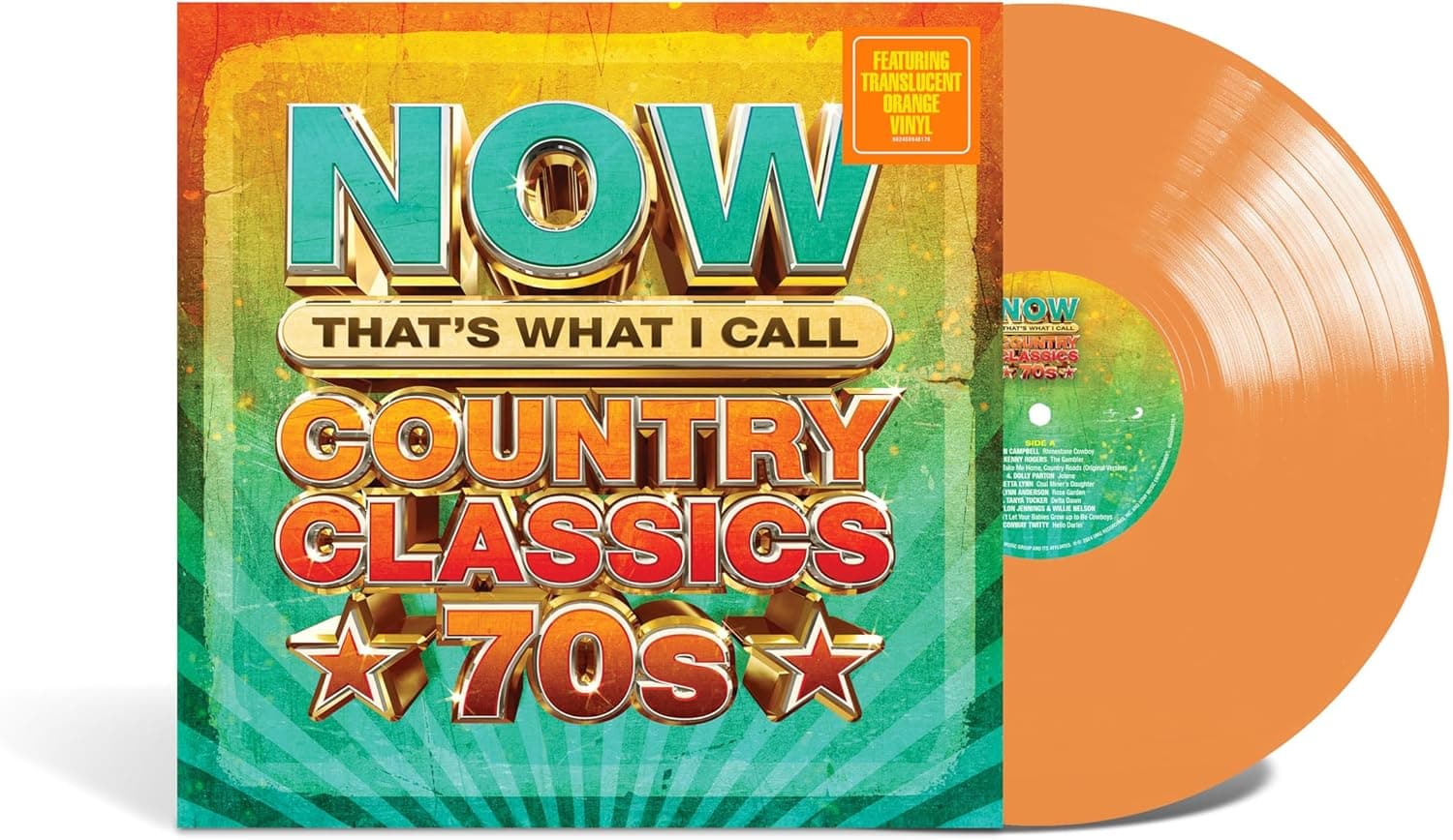 NOW COUNTRY CLASSICS '70S (TRANSLUCENT ORANGE VINYL) por Various Artists — capa do álbum